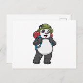 Panda als wandelaar met rugzak briefkaart (Voorkant / Achterkant)