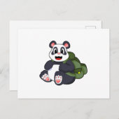 Panda als wandelaar met rugzak briefkaart (Voorkant / Achterkant)