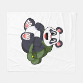 Panda als wandelaar met rugzak fleece deken (Voorkant (Horizontaal))