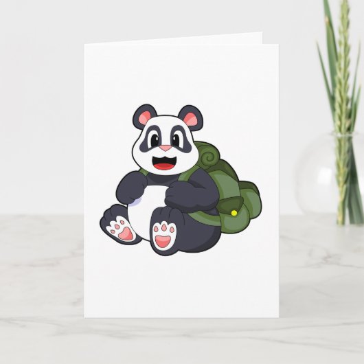 Panda als wandelaar met rugzak kaart (Voorkant)