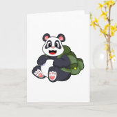 Panda als wandelaar met rugzak kaart (Gele Bloem)