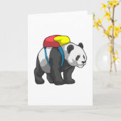 Panda als wandelaar met rugzak kaart (Gele Bloem)