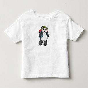 Panda als wandelaar met rugzak kinder shirts
