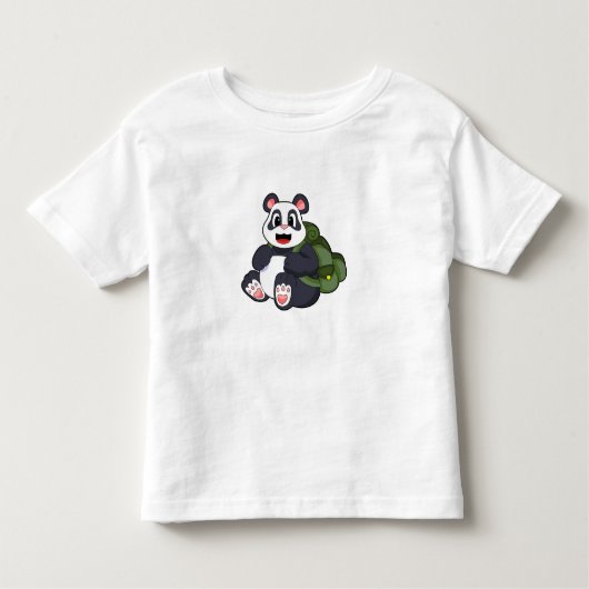 Panda als wandelaar met rugzak kinder shirts (Voorkant)