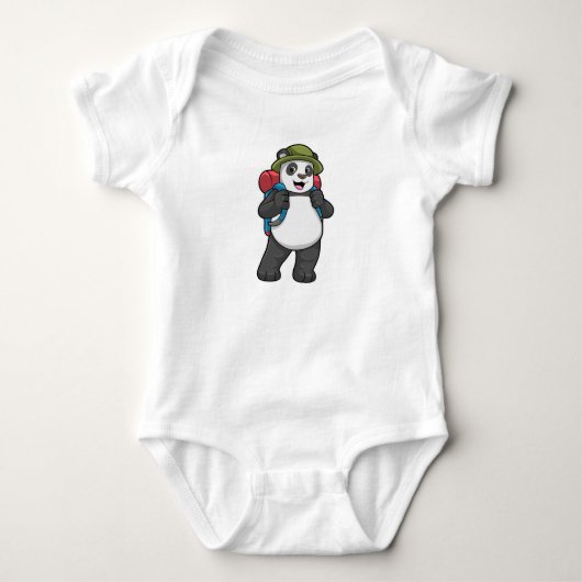Panda als wandelaar met rugzak romper (Voorkant)