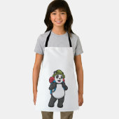 Panda als wandelaar met rugzak schort (Insitu)