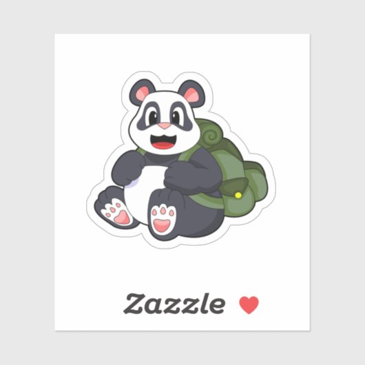 Panda als wandelaar met rugzak sticker (Vel)
