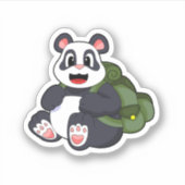 Panda als wandelaar met rugzak sticker (Voorkant)