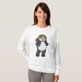 Panda als wandelaar met rugzak t-shirt (Voorkant volledig)