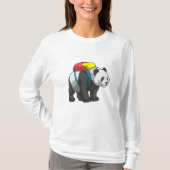 Panda als wandelaar met rugzak t-shirt (Voorkant)