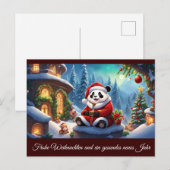 Panda als Weihnachtsmann verkleidet 2 b Briefkaart (Voorkant / Achterkant)