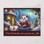Panda als Weihnachtsmann verkleidet 2 b Briefkaart (Voorkant)