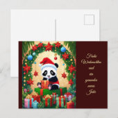 Panda als Weihnachtsmann verkleidet Briefkaart (Voorkant / Achterkant)