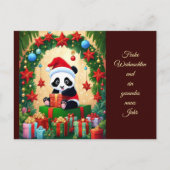 Panda als Weihnachtsmann verkleidet Briefkaart (Voorkant)