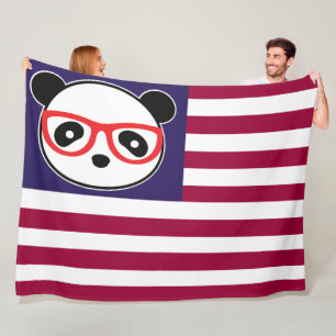 Panda - Amerikaans vlaggen - Beer van de VS Fleece Deken