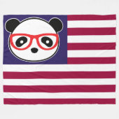 Panda - Amerikaans vlaggen - Beer van de VS Fleece Deken (Voorkant (Horizontaal))