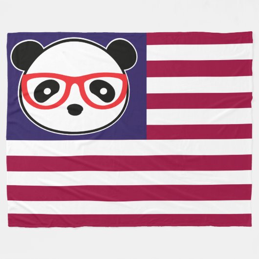 Panda - Amerikaans vlaggen - Beer van de VS Fleece Deken (Voorkant (Horizontaal))