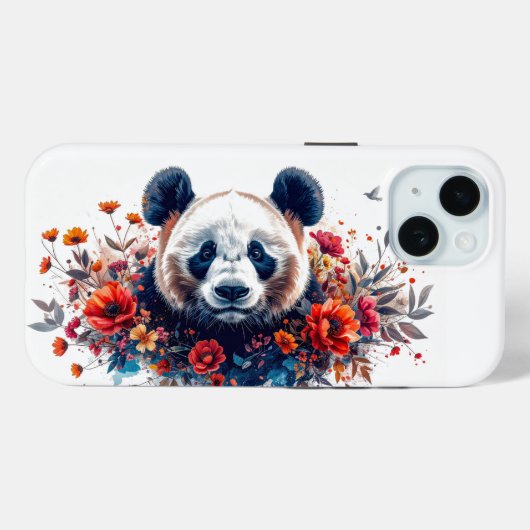 Panda Amongst Flowers Case-Mate iPhone Case (Achterkant (horizontaal))