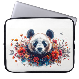 Panda Amongst Flowers Laptop Sleeve