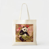 Panda and hearts tote bag (Voorkant)