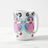 Panda Angel: Schattig anime meisje stijgt hoog Koffiemok (Voorkant rechts)