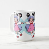 Panda Angel: Schattig anime meisje stijgt hoog Koffiemok (Voorkant links)