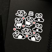 Panda Animal 8 Pack Collectie Sticker