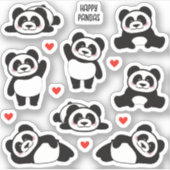 Panda Animal 8 Pack Collectie Sticker (Voorkant)