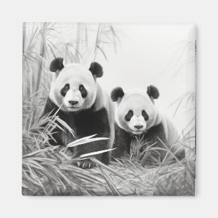 Panda Animal Discovery Wild Natuur Ink Sketch Art Magneet