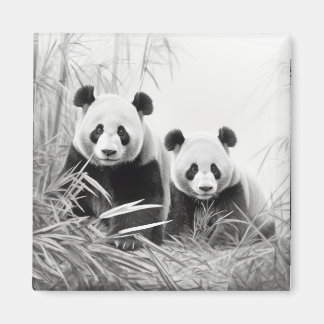 Panda Animal Discovery Wild Natuur Ink Sketch Art Magneet