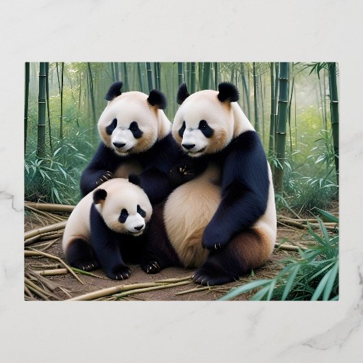 Panda Animal Natuur Wildlife Affection Caring Folie Feestdagen Briefkaart (Voorkant)