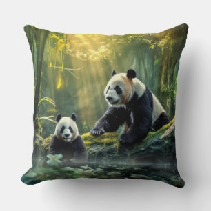 Panda Animal Wildlife Wilderness Kleurrijke kunst Kussen
