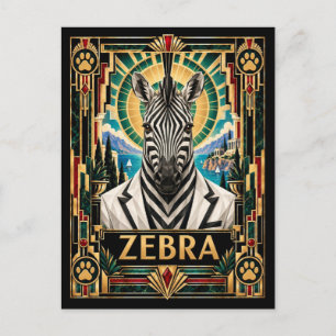 Panda, Art Deco-wildlife Briefkaart
