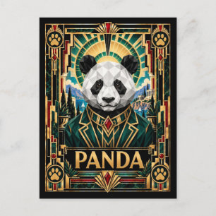 Panda, Art Deco-wildlife Briefkaart