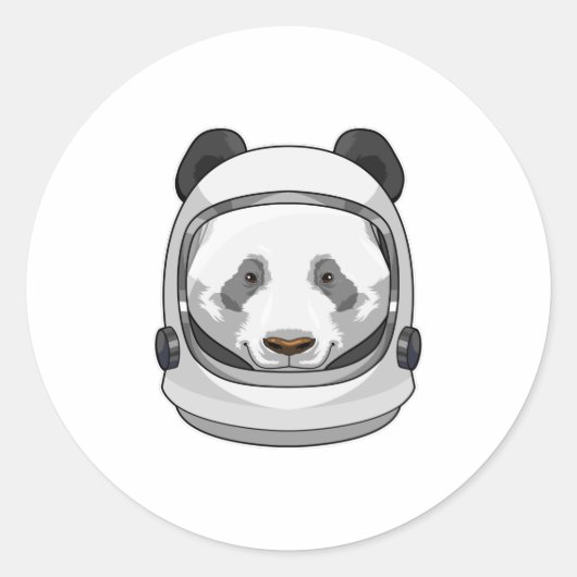 Panda as Astronaut with Helmet Ronde Sticker (Voorkant)