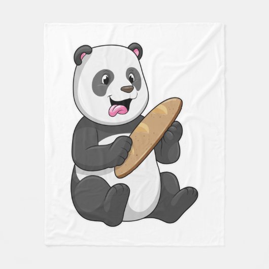 Panda as Baker with Bread Fleece Deken (Voorkant)