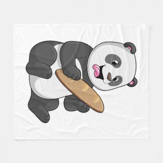 Panda as Baker with Bread Fleece Deken (Voorkant (Horizontaal))