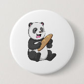 Panda as Baker with Bread Ronde Button 7,6 Cm (Voorkant)