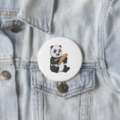 Panda as Baker with Bread Ronde Button 7,6 Cm (In situ)