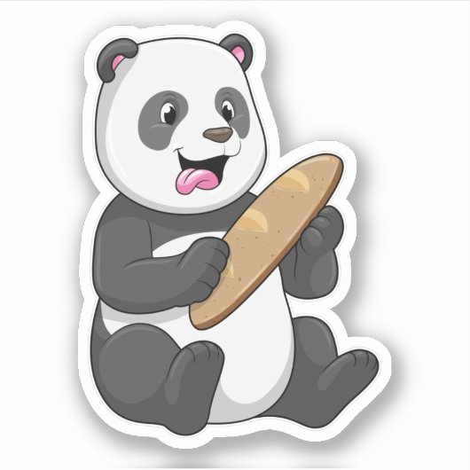 Panda as Baker with Bread Sticker (Voorkant)