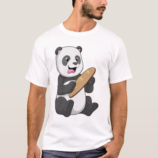 Panda as Baker with Bread T-shirt (Voorkant)