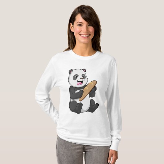 Panda as Baker with Bread T-shirt (Voorkant volledig)