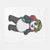 Panda as Hiker with Backpack Fleece Deken (Voorkant (Horizontaal))