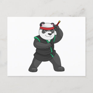 Panda as Ninja in Costume Briefkaart