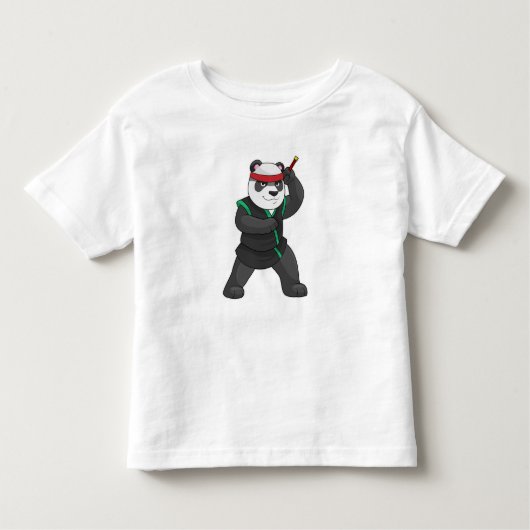 Panda as Ninja in Costume Kinder Shirts (Voorkant)