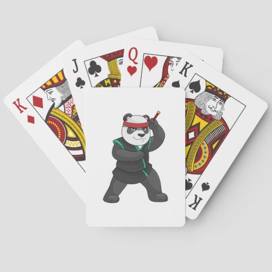 Panda as Ninja in Costume Pokerkaarten (Achterkant)