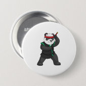 Panda as Ninja in Costume Ronde Button 7,6 Cm (Voorkant /achterkant)