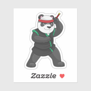 Panda as Ninja in Costume Sticker