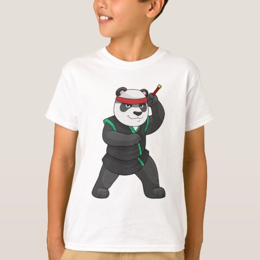 Panda as Ninja in Costume T-shirt (Voorkant)