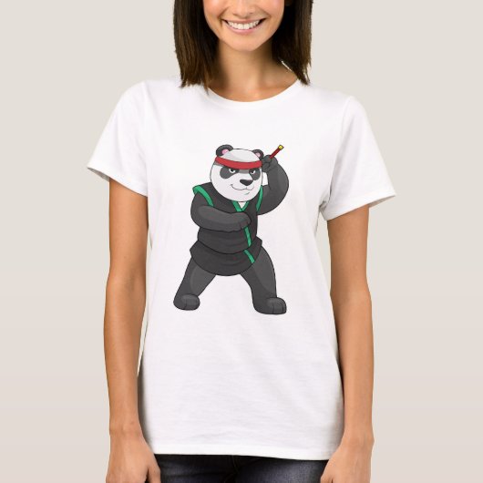 Panda as Ninja in Costume T-shirt (Voorkant)
